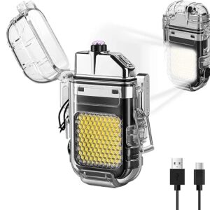 Waterproof LED Flashlight Plasma Cigarate Lighter | USB Rechargeable Keychain Torch